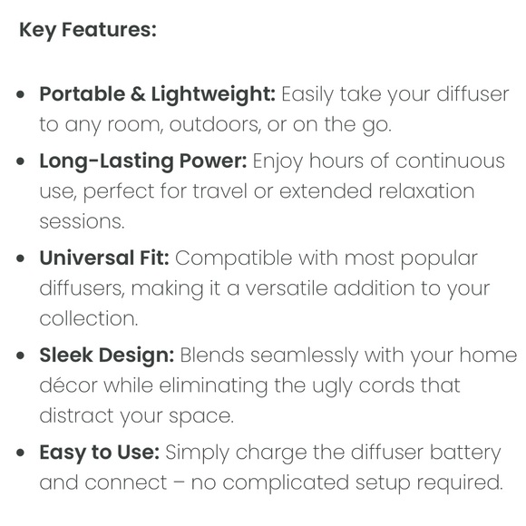 KINITO Diffuser Battery Base, Cordless Essential Oil Accessory, Cord-Free Style - Picture 5 of 5